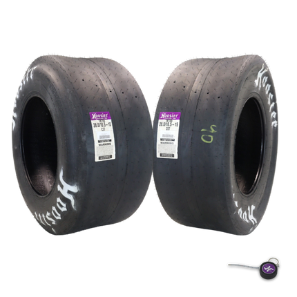 Hoosier 18155C07 Rear Drag Slick - 28.0/10.5-15 C07 Compound Stiff Sidewall Tire Designed for Superior Strip Performance Includes Collector Miniature Tire Keychain (2 Pack)