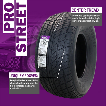 Hoosier 19155 Pro Street D.O.T. Radial Tire - 29x12.50R15LT Street-Legal High-Performance Drag and Pro Street Tire Includes Collector Miniature Tire Keychain (2 Pack)