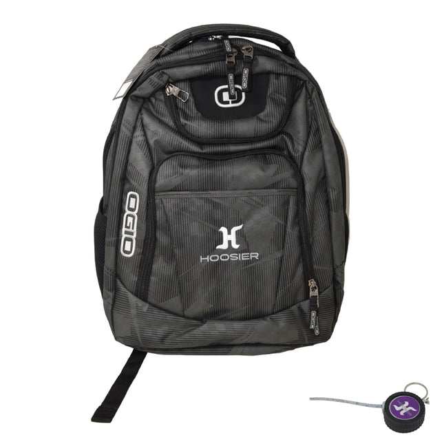 Hoosier OGIO Excelsior Backpack - Gray with Dual Main Compartments and Padded Air Mesh Back for Travel, School, or Work with Hoosier Keychain