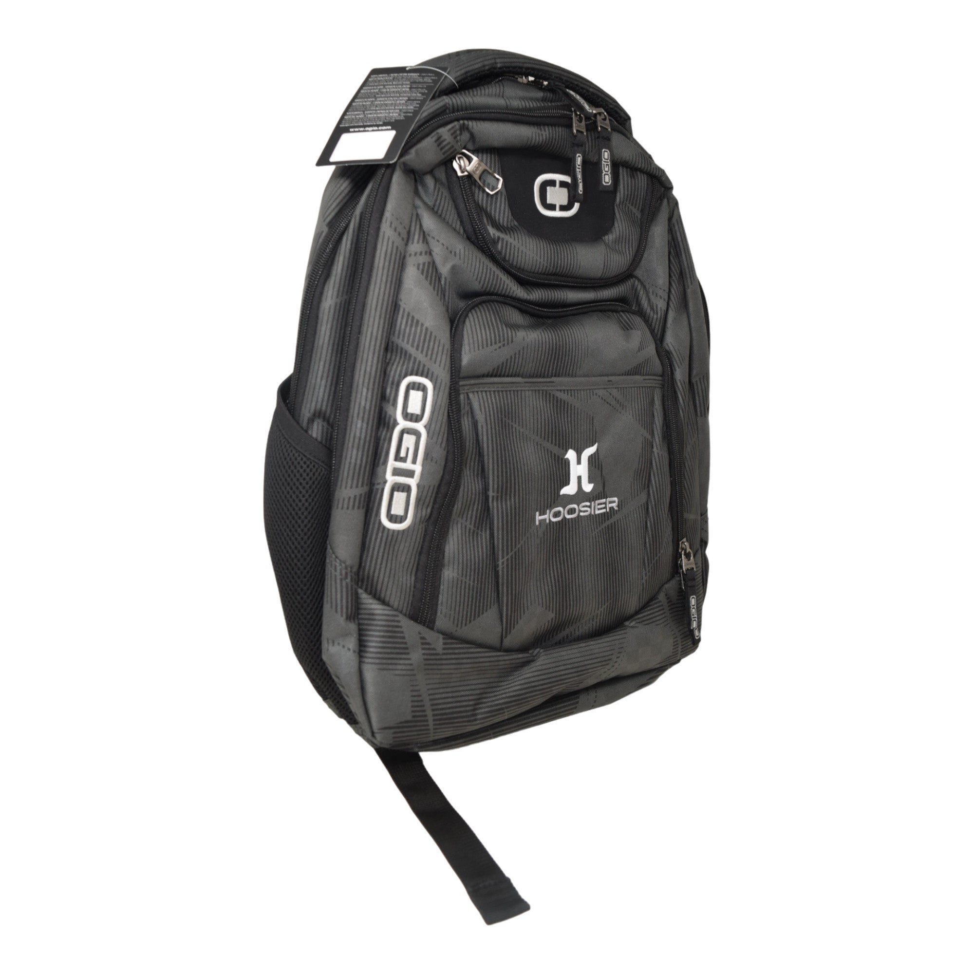 Hoosier OGIO Excelsior Backpack - Gray with Dual Main Compartments and Padded Air Mesh Back for Travel, School, or Work with Hoosier Keychain