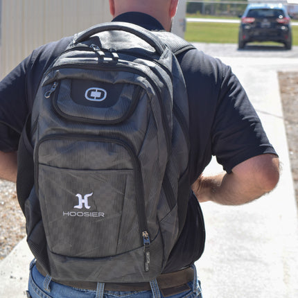 Hoosier OGIO Excelsior Backpack - Gray with Dual Main Compartments and Padded Air Mesh Back for Travel, School, or Work with Hoosier Keychain