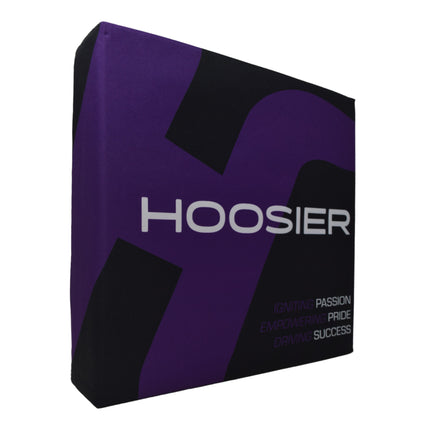 Hoosier Foam Seat Cushion - Purple and Black with Hoosier Brand Logo 14"x14"x2" - 24016000 with Hoosier Keychain Included