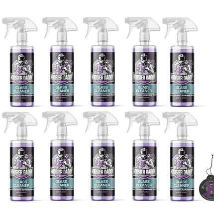 Hoosier Daddy 16oz Glass Cleaner - Streak-Free Formula for Crystal Clear Windows, Mirrors, and Glass Surfaces, Easy Spray Application for Multi-Use on Cars, Trucks, SUV, House, and More(10-Pack)
