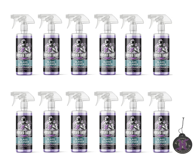 Hoosier Daddy 16oz Glass Cleaner - Streak-Free Formula for Crystal Clear Windows, Mirrors, and Glass Surfaces, Easy Spray Application for Multi-Use on Cars, Trucks, SUV, House, and More(12-Pack)