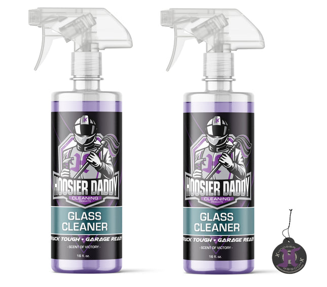Hoosier Daddy 16oz Glass Cleaner - Streak-Free Formula for Crystal Clear Windows, Mirrors, and Glass Surfaces, Easy Spray Application for Multi-Use on Cars, Trucks, SUV, House, and More(2-Pack)