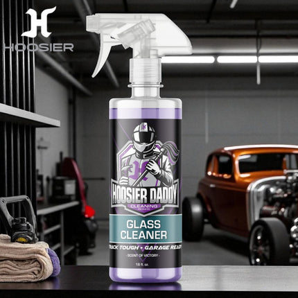 Hoosier Daddy 16oz Glass Cleaner - Streak-Free Formula for Crystal Clear Windows, Mirrors, and Glass Surfaces, Easy Spray Application for Multi-Use on Cars, Trucks, SUV, House, and More(2-Pack)