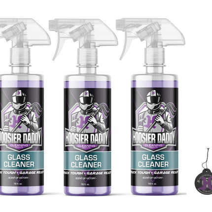 Hoosier Daddy 16oz Glass Cleaner - Streak-Free Formula for Crystal Clear Windows, Mirrors, and Glass Surfaces, Easy Spray Application for Multi-Use on Cars, Trucks, SUV, House, and More(3-Pack)