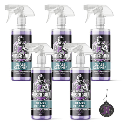 Hoosier Daddy 16oz Glass Cleaner - Streak-Free Formula for Crystal Clear Windows, Mirrors, and Glass Surfaces, Easy Spray Application for Multi-Use on Cars, Trucks, SUV, House, and More(5-Pack)