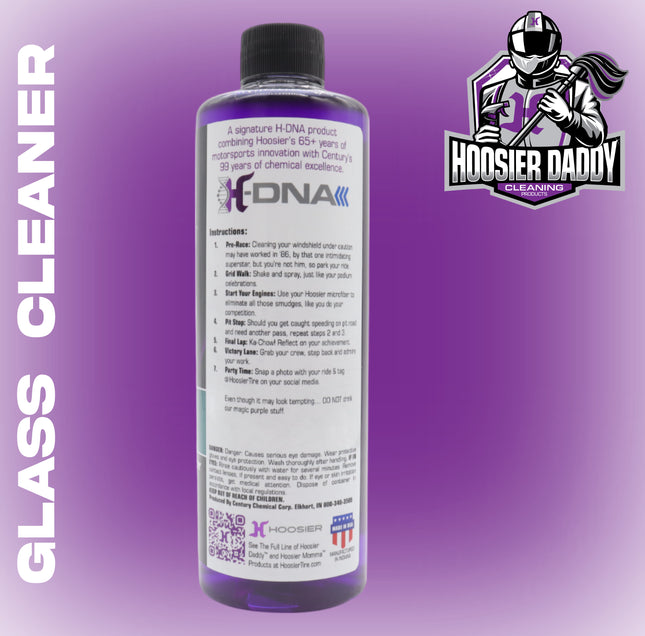 Hoosier Daddy 16oz Glass Cleaner - Streak-Free Formula for Crystal Clear Windows, Mirrors, and Glass Surfaces, Easy Spray Application for Multi-Use on Cars, Trucks, SUV, House, and More(8-Pack)