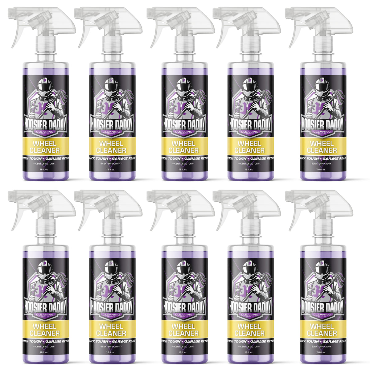 Hoosier Daddy 16oz Wheel Cleaner - Powerful Formula Removes Brake Dust, Grime, and Dirt for Sparkling Rims, Safe for All Wheel Types, Easy Spray Application(10-Pack)
