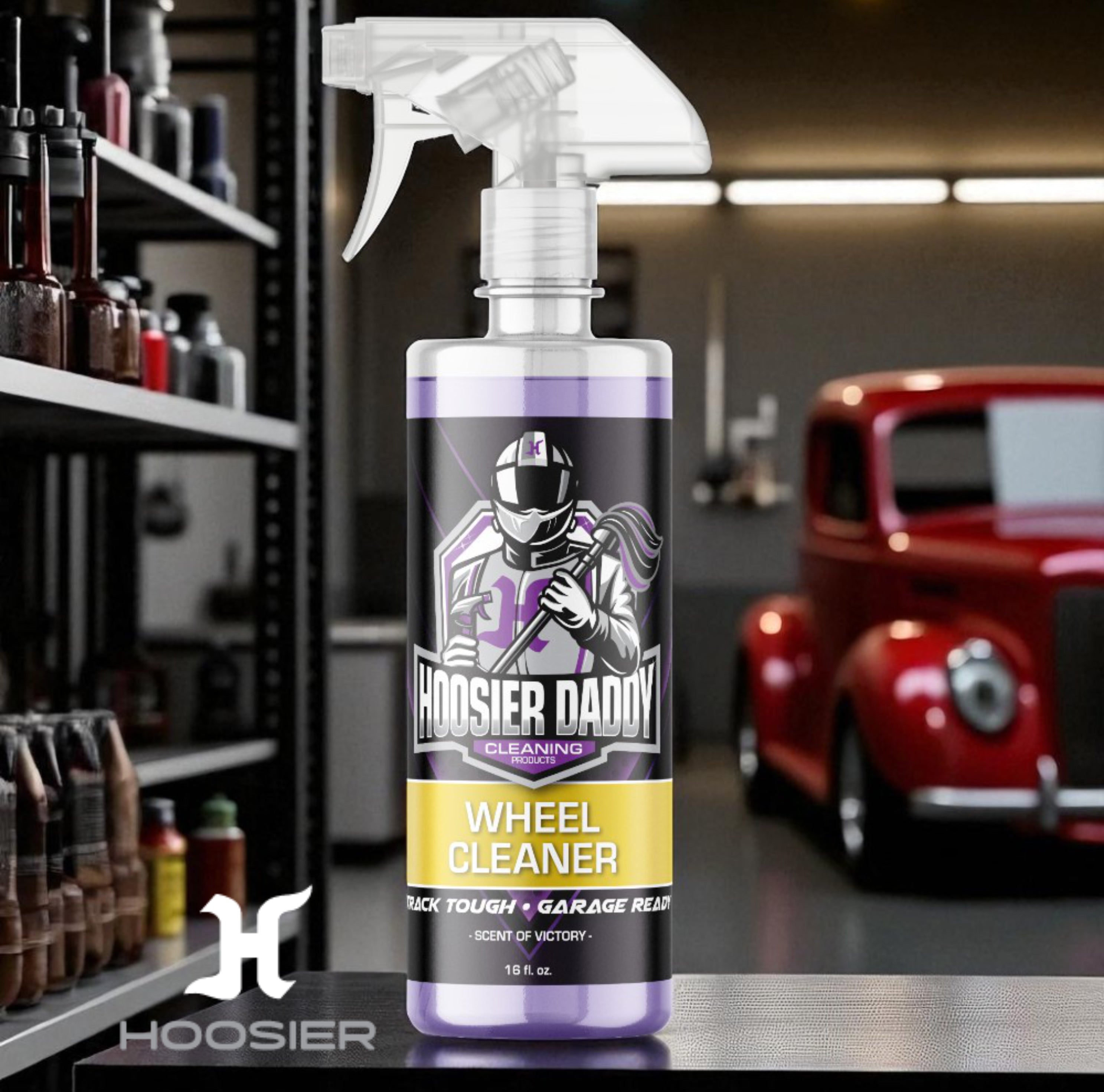 Hoosier Daddy 16oz Wheel Cleaner - Powerful Formula Removes Brake Dust, Grime, and Dirt for Sparkling Rims, Safe for All Wheel Types, Easy Spray Application(10-Pack)