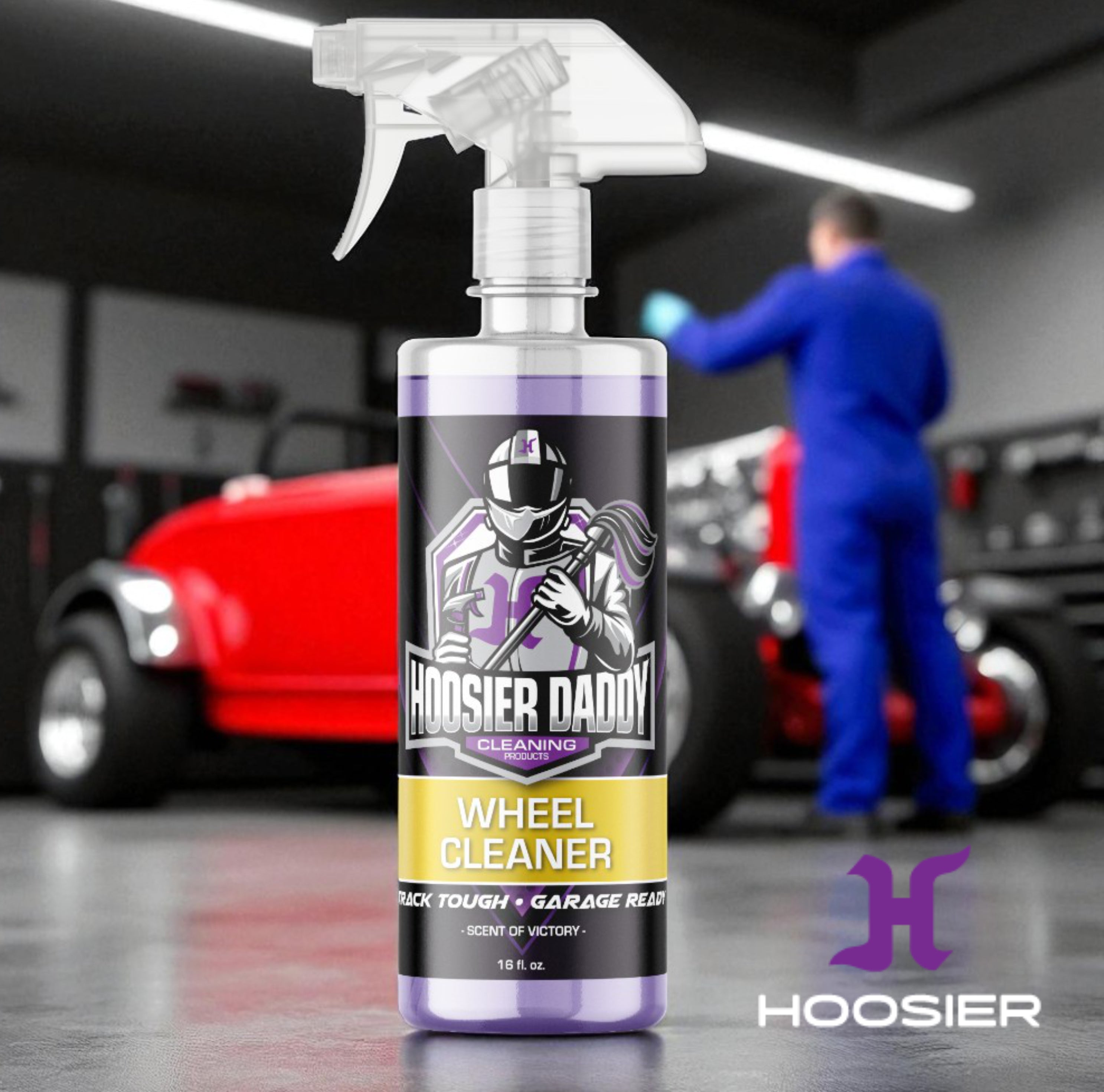 Hoosier Daddy 16oz Wheel Cleaner - Powerful Formula Removes Brake Dust, Grime, and Dirt for Sparkling Rims, Safe for All Wheel Types, Easy Spray Application(10-Pack)
