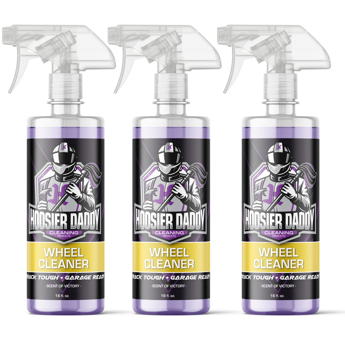 Hoosier Daddy 16oz Wheel Cleaner - Powerful Formula Removes Brake Dust, Grime, and Dirt for Sparkling Rims, Safe for All Wheel Types, Easy Spray Application(3-Pack)