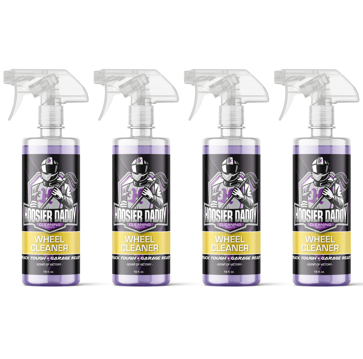Hoosier Daddy 16oz Wheel Cleaner - Powerful Formula Removes Brake Dust, Grime, and Dirt for Sparkling Rims, Safe for All Wheel Types, Easy Spray Application(4-Pack)
