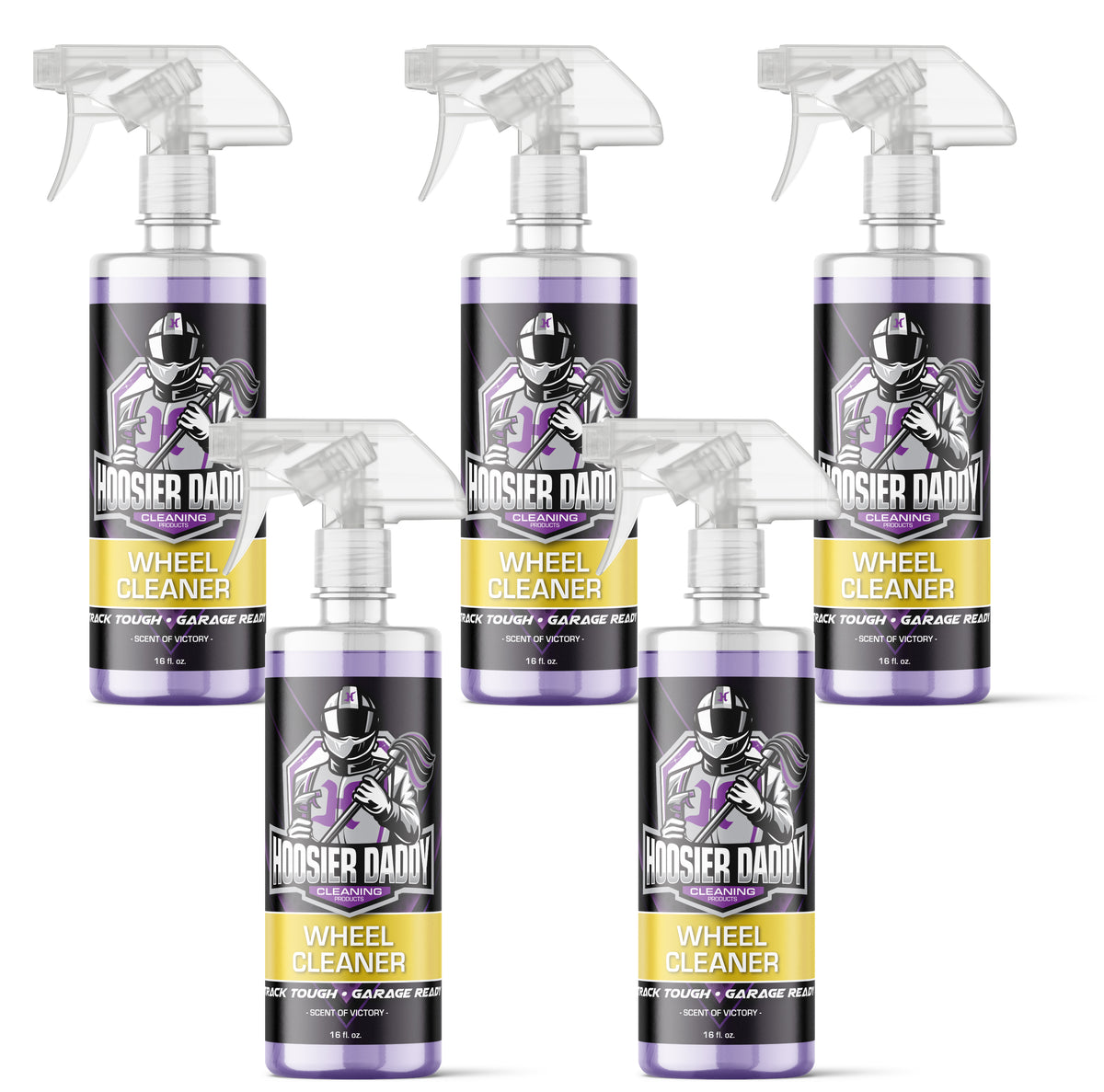 Hoosier Daddy 16oz Wheel Cleaner - Powerful Formula Removes Brake Dust, Grime, and Dirt for Sparkling Rims, Safe for All Wheel Types, Easy Spray Application(5-Pack)