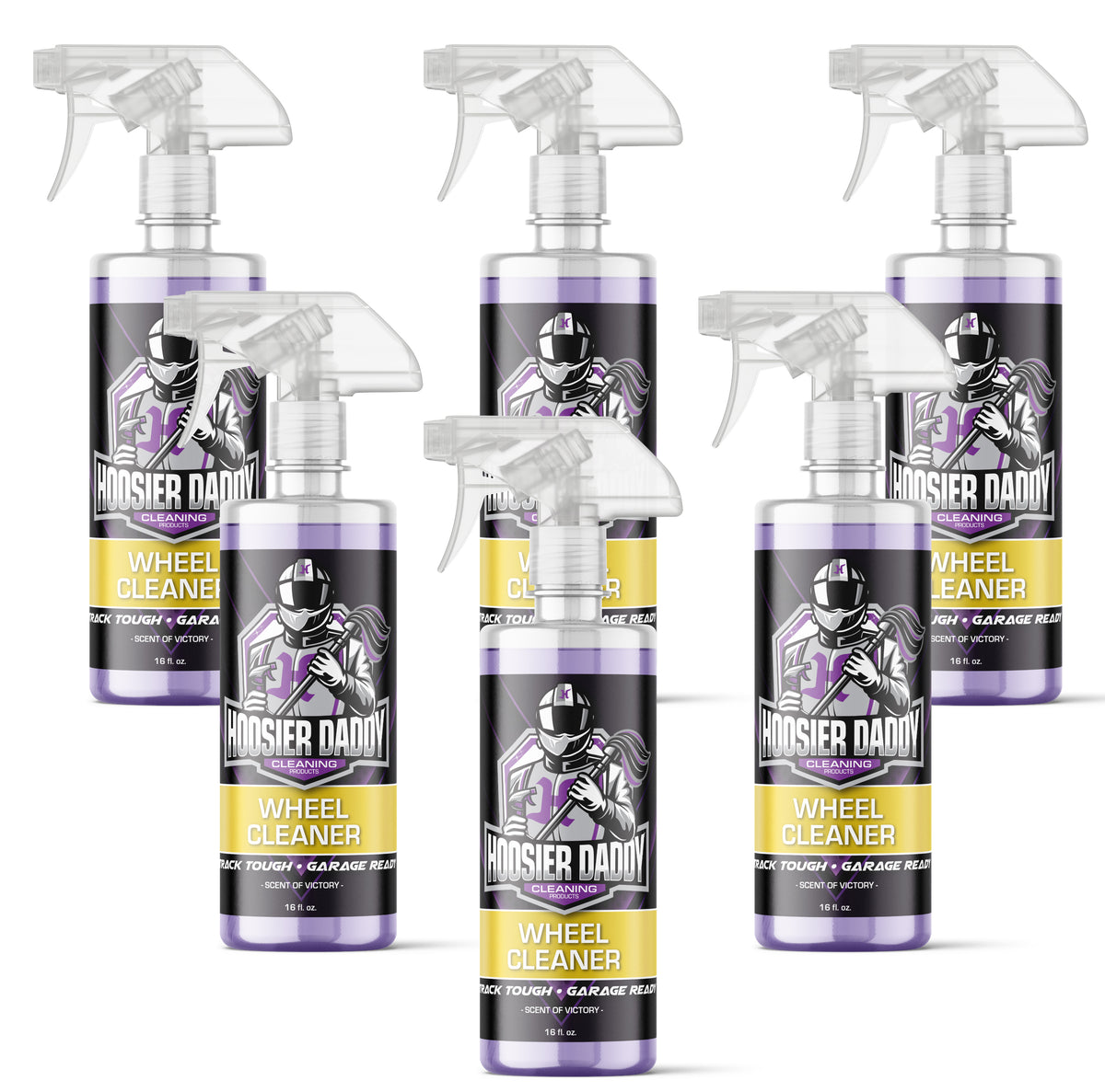 Hoosier Daddy 16oz Wheel Cleaner - Powerful Formula Removes Brake Dust, Grime, and Dirt for Sparkling Rims, Safe for All Wheel Types, Easy Spray Application(6-Pack)