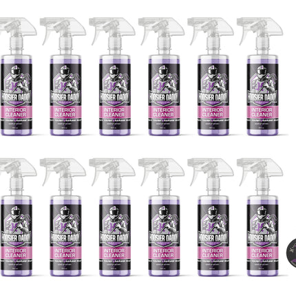 Hoosier Daddy 16oz Car Interior Cleaner - lifts dirt, Stains, & Odors from Upholstery, Carpets, & Dashboards Safe for all surfaces, Leaves Vehicle Fresh & Spotless(12-Pack)