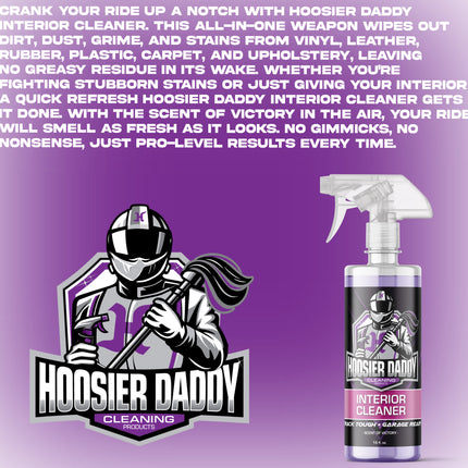 Hoosier Daddy 16oz Car Interior Cleaner - lifts dirt, Stains, & Odors from Upholstery, Carpets, & Dashboards Safe for all surfaces, Leaves Vehicle Fresh & Spotless(6-Pack)