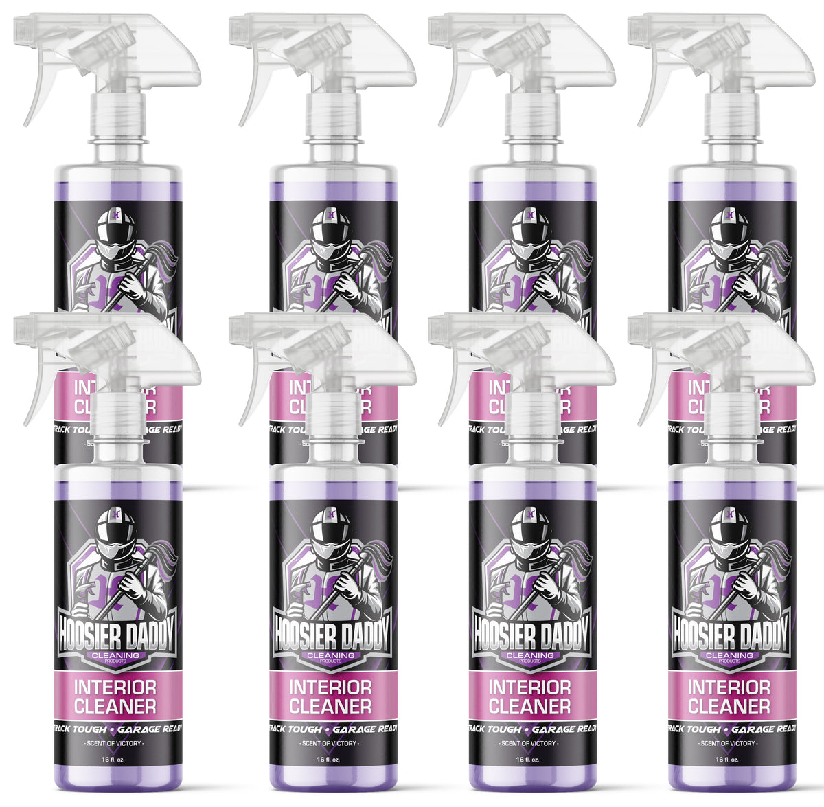Hoosier Daddy 16oz Car Interior Cleaner - lifts dirt, Stains, & Odors from Upholstery, Carpets, & Dashboards Safe for all surfaces, Leaves Vehicle Fresh & Spotless(8-Pack)