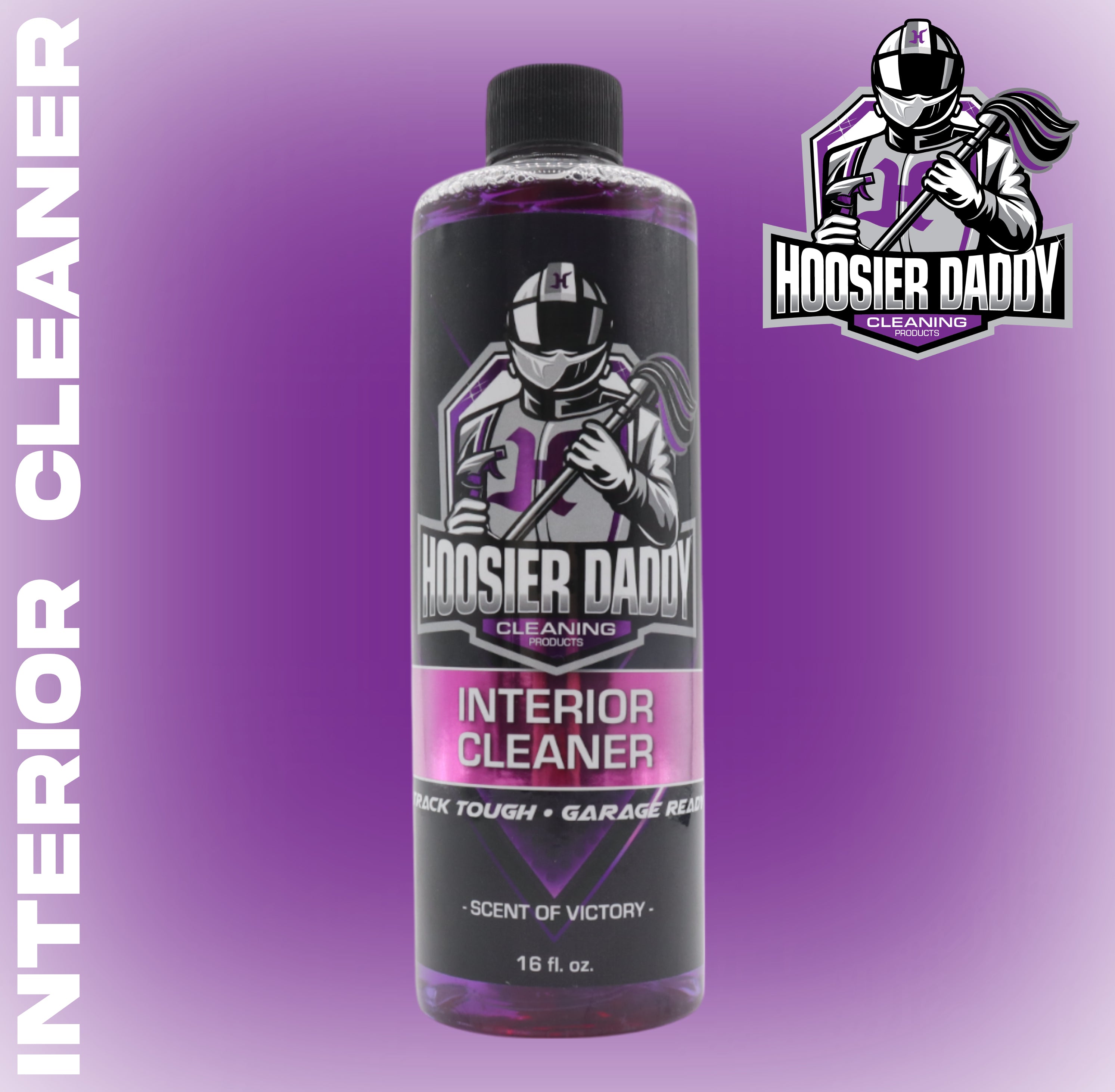 Hoosier Daddy 16oz Car Interior Cleaner - lifts dirt, Stains, & Odors from Upholstery, Carpets, & Dashboards Safe for all surfaces, Leaves Vehicle Fresh & Spotless(8-Pack)