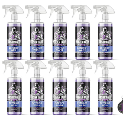 Hoosier Daddy 16oz Car Exterior Cleaner Concentrate - Removes Dirt, Bugs, & Road Grime - Safe for Paint, Glass, & Chrome - Dilutes for Multiple Uses(10-Pack)