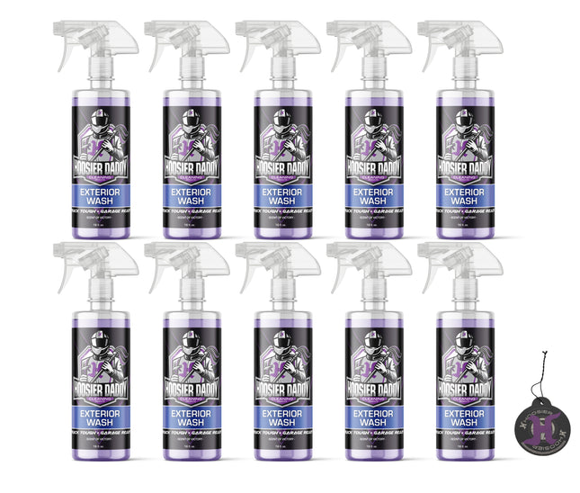 Hoosier Daddy 16oz Car Exterior Cleaner Concentrate - Removes Dirt, Bugs, & Road Grime - Safe for Paint, Glass, & Chrome - Dilutes for Multiple Uses(10-Pack)