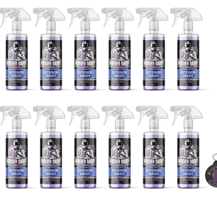 Hoosier Daddy 16oz Car Exterior Cleaner Concentrate - Removes Dirt, Bugs, & Road Grime - Safe for Paint, Glass, & Chrome - Dilutes for Multiple Uses(12-Pack)