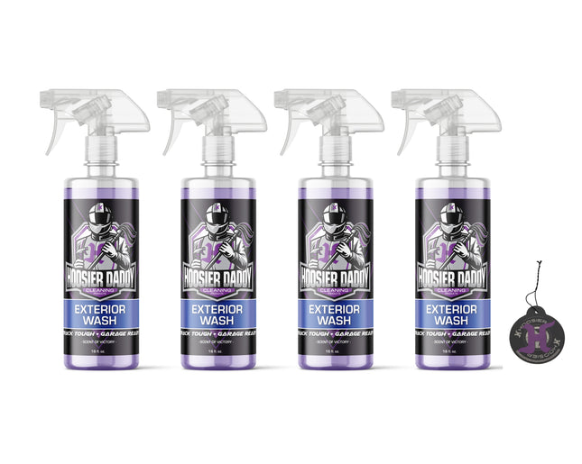 Hoosier Daddy 16oz Car Exterior Cleaner Concentrate - Removes Dirt, Bugs, & Road Grime - Safe for Paint, Glass, & Chrome - Dilutes for Multiple Uses(4-Pack)