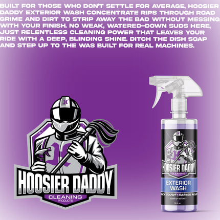 Hoosier Daddy 16oz Car Exterior Cleaner Concentrate - Removes Dirt, Bugs, & Road Grime - Safe for Paint, Glass, & Chrome - Dilutes for Multiple Uses(5-Pack)