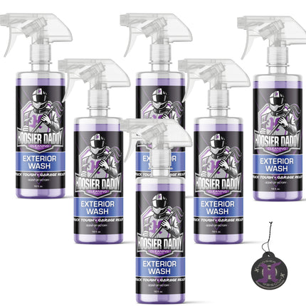 Hoosier Daddy 16oz Car Exterior Cleaner Concentrate - Removes Dirt, Bugs, & Road Grime - Safe for Paint, Glass, & Chrome - Dilutes for Multiple Uses(6-Pack)