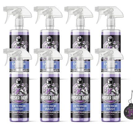 Hoosier Daddy 16oz Car Exterior Cleaner Concentrate - Removes Dirt, Bugs, & Road Grime - Safe for Paint, Glass, & Chrome - Dilutes for Multiple Uses(8-Pack)