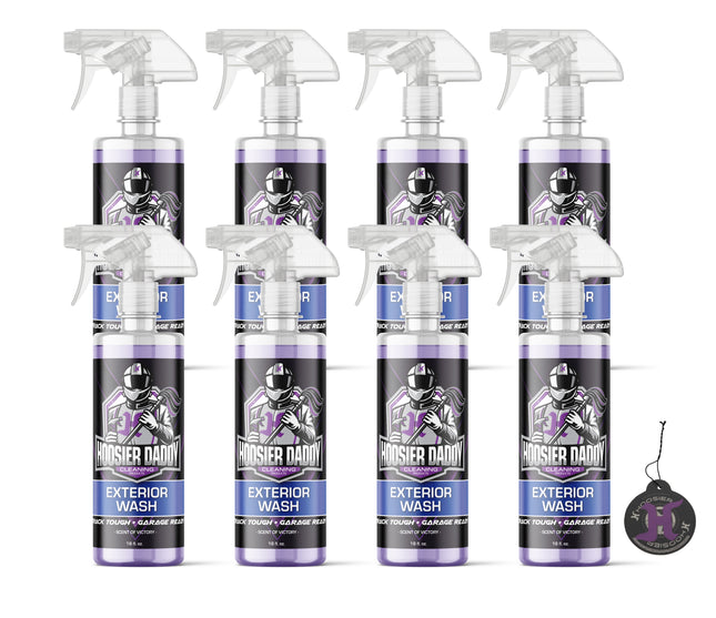 Hoosier Daddy 16oz Car Exterior Cleaner Concentrate - Removes Dirt, Bugs, & Road Grime - Safe for Paint, Glass, & Chrome - Dilutes for Multiple Uses(8-Pack)