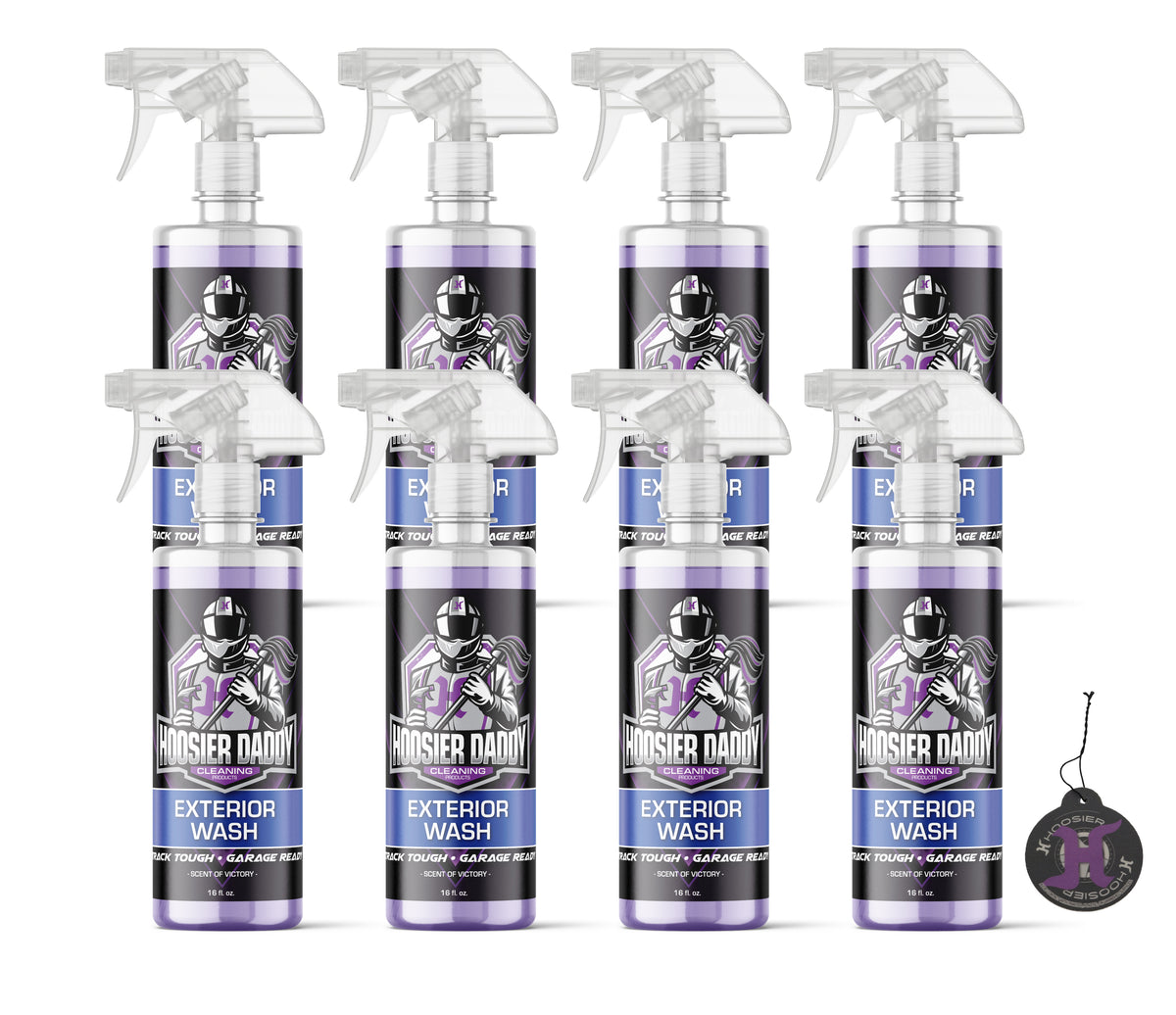 Hoosier Daddy 16oz Car Exterior Cleaner Concentrate - Removes Dirt, Bugs, & Road Grime - Safe for Paint, Glass, & Chrome - Dilutes for Multiple Uses(8-Pack)