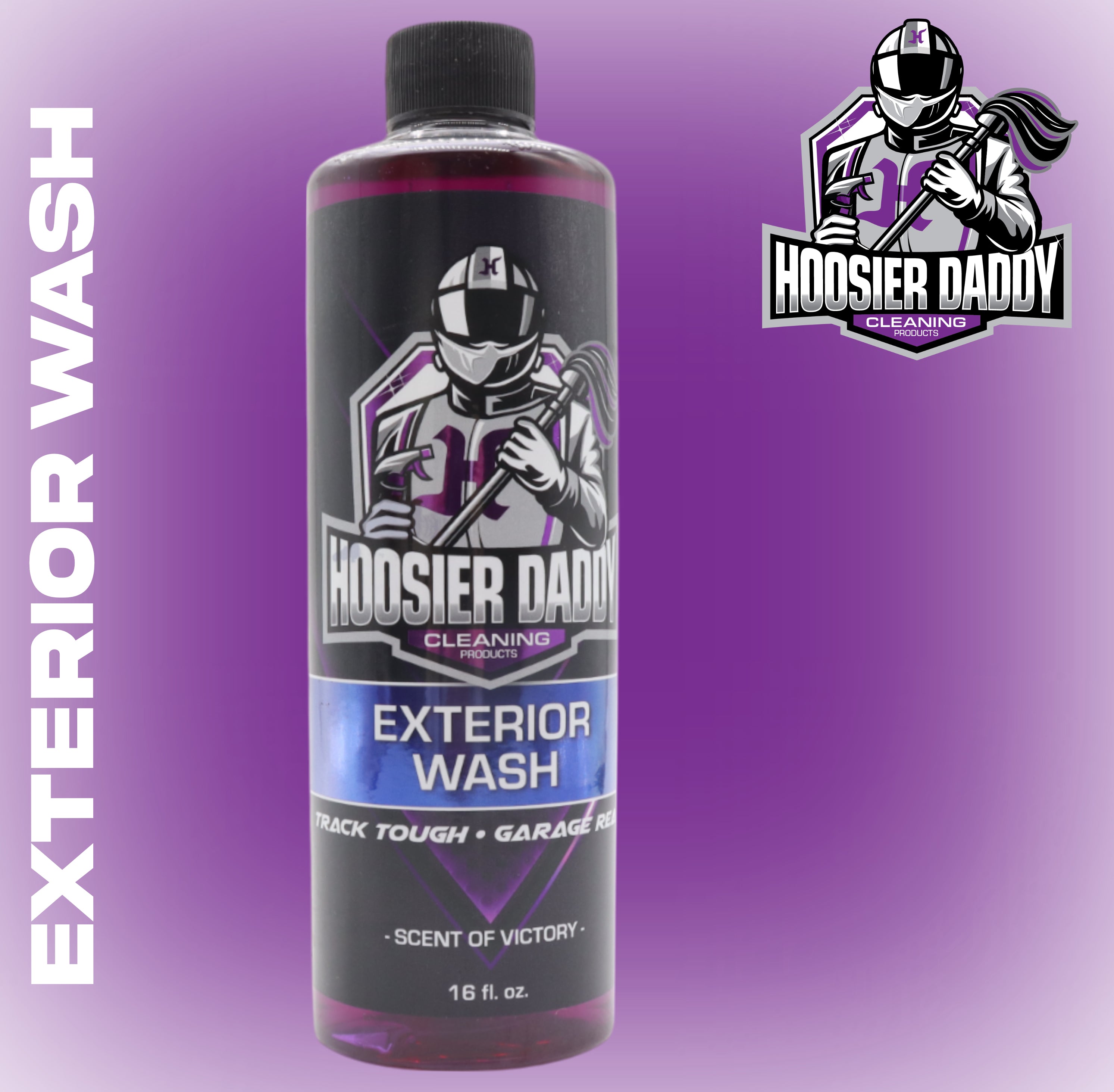 Hoosier Daddy 16oz Car Exterior Cleaner Concentrate - Removes Dirt, Bugs, & Road Grime - Safe for Paint, Glass, & Chrome - Dilutes for Multiple Uses(8-Pack)