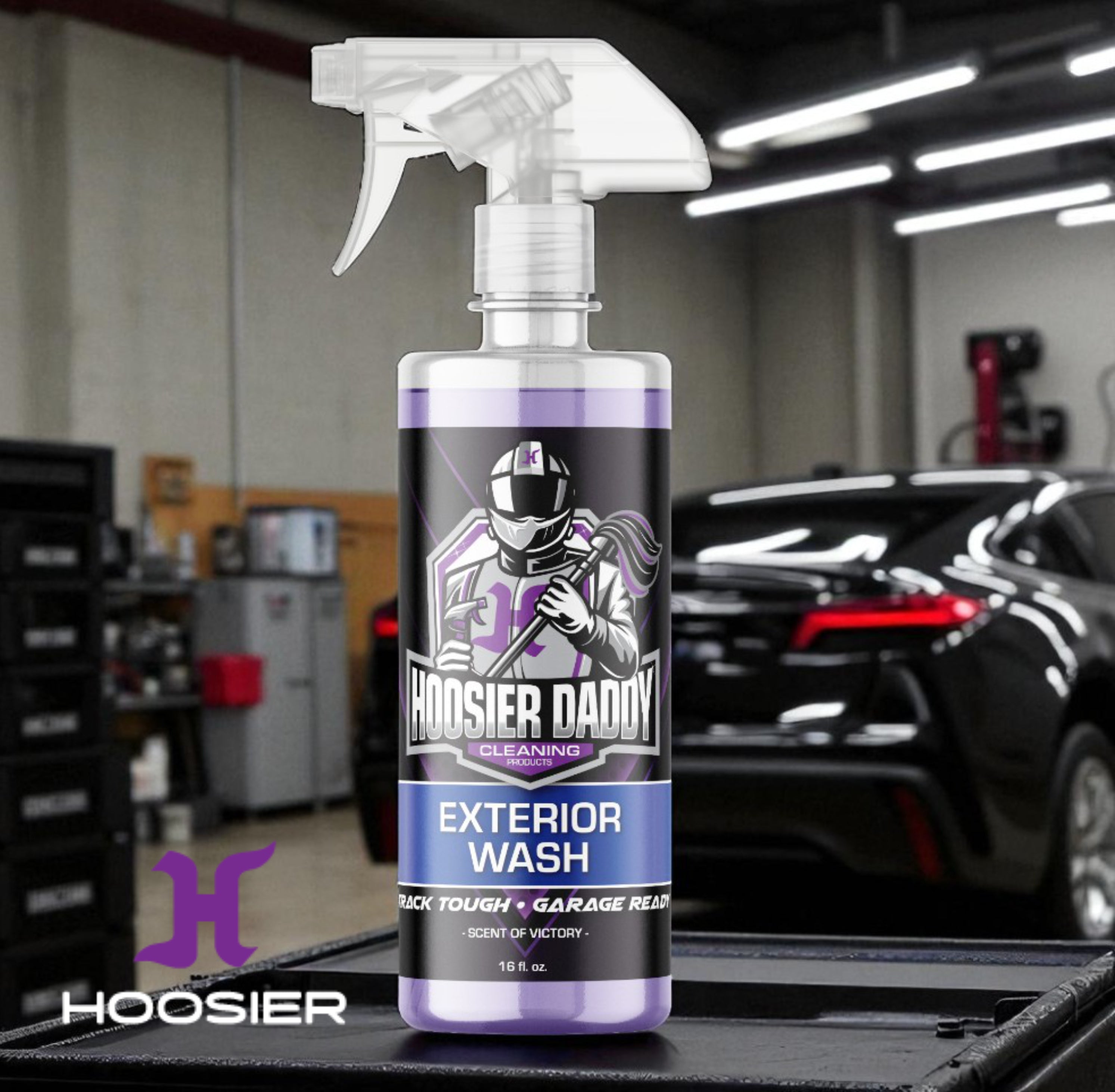 Hoosier Daddy 16oz Car Exterior Cleaner Concentrate - Removes Dirt, Bugs, & Road Grime - Safe for Paint, Glass, & Chrome - Dilutes for Multiple Uses(8-Pack)