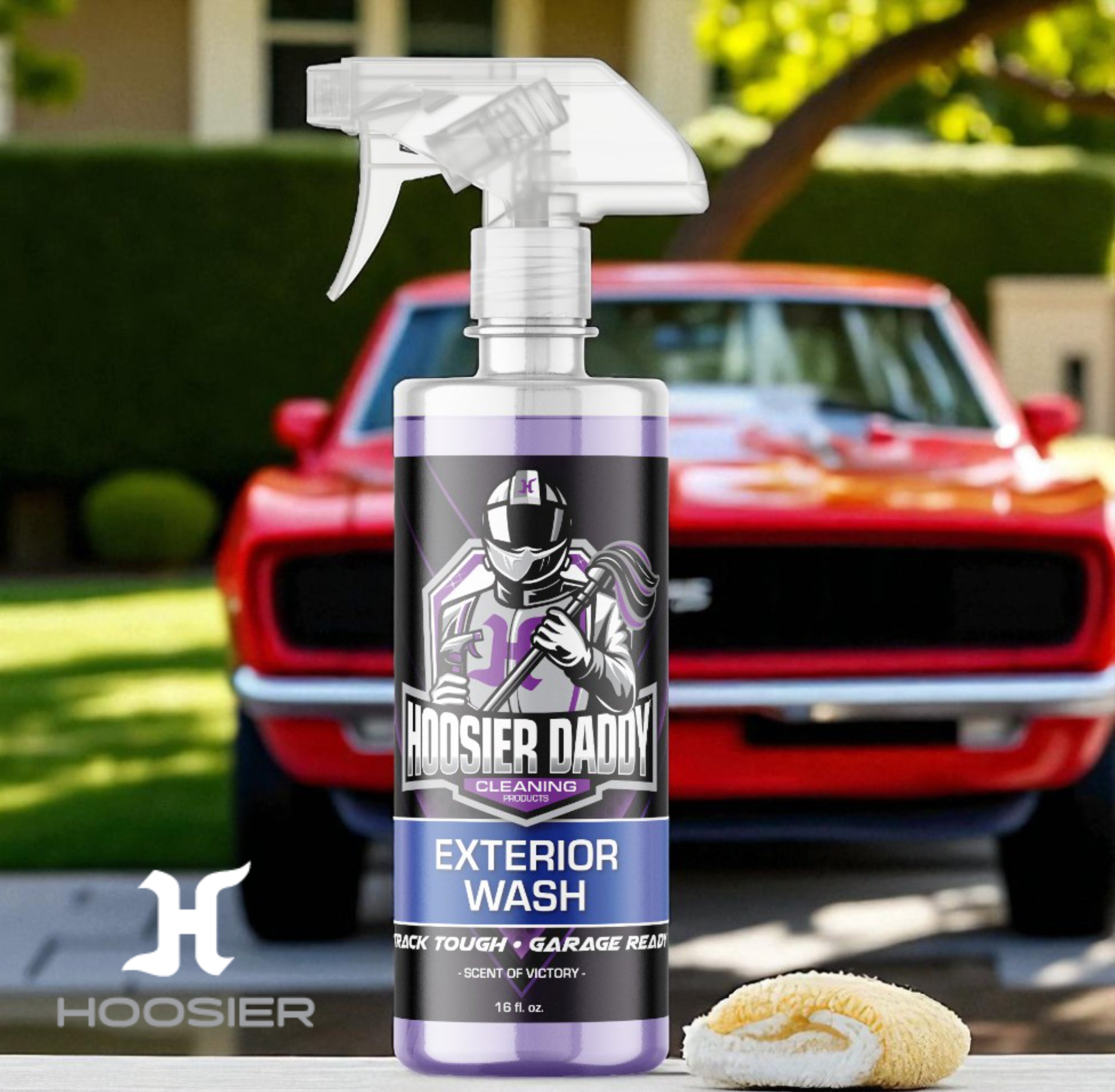 Hoosier Daddy 16oz Car Exterior Cleaner Concentrate - Removes Dirt, Bugs, & Road Grime - Safe for Paint, Glass, & Chrome - Dilutes for Multiple Uses(8-Pack)