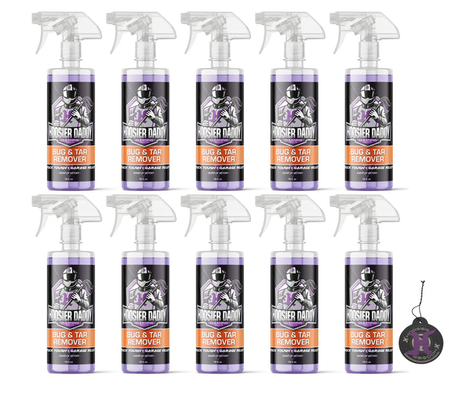 Hoosier Daddy 16oz Car Bug & Tar Remover - Fast-Acting Formula Dissolves Tough Bugs, Tar, & Sap - Easy Spray-On, Wipe-Off Solution for a Spotless Polished finish(10-Pack)