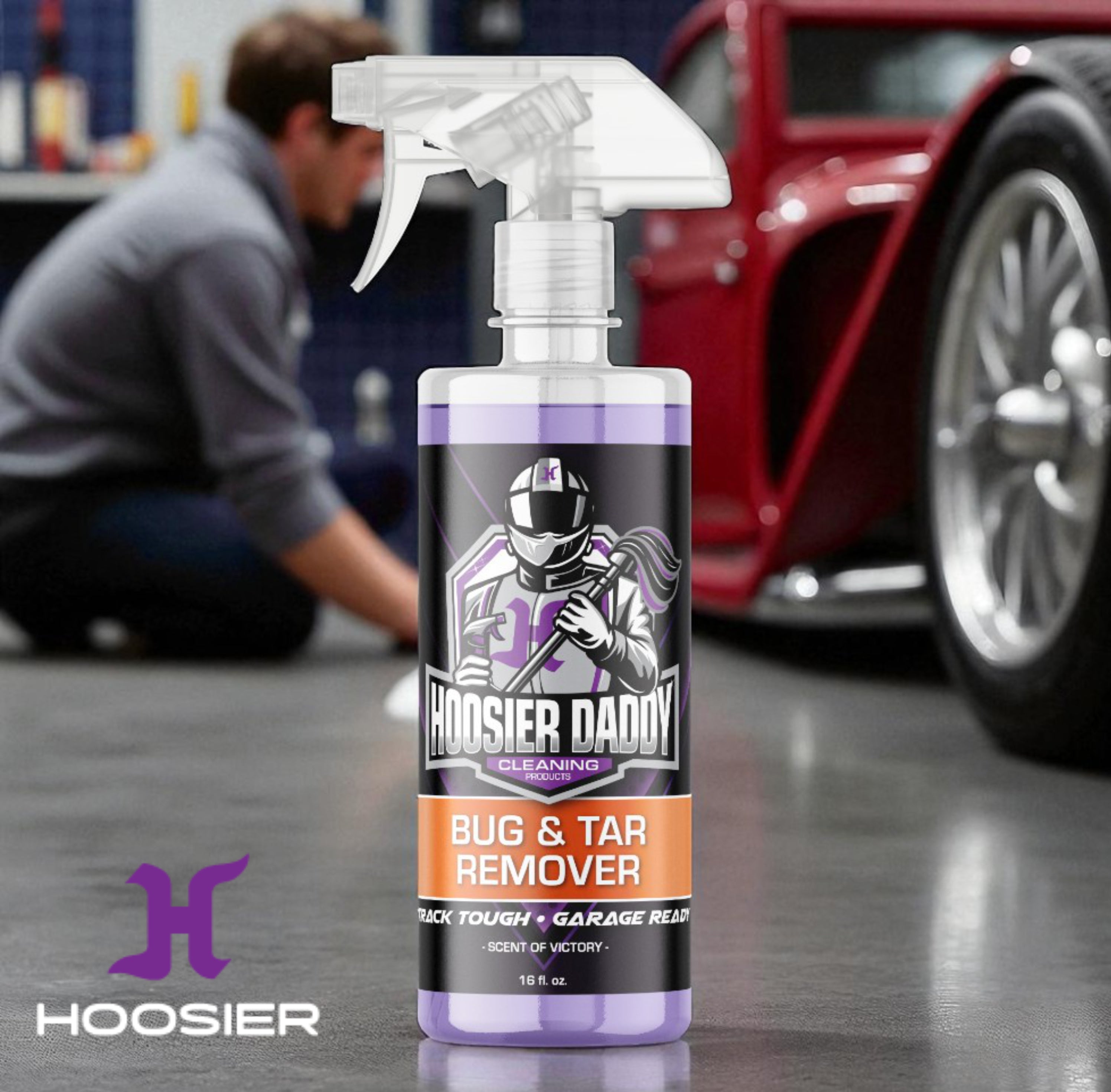 Hoosier Daddy 16oz Car Bug & Tar Remover - Fast-Acting Formula Dissolves Tough Bugs, Tar, & Sap - Easy Spray-On, Wipe-Off Solution for a Spotless Polished finish(10-Pack)