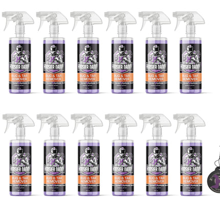 Hoosier Daddy 16oz Car Bug & Tar Remover - Fast-Acting Formula Dissolves Tough Bugs, Tar, & Sap - Easy Spray-On, Wipe-Off Solution for a Spotless Polished finish(12-Pack)