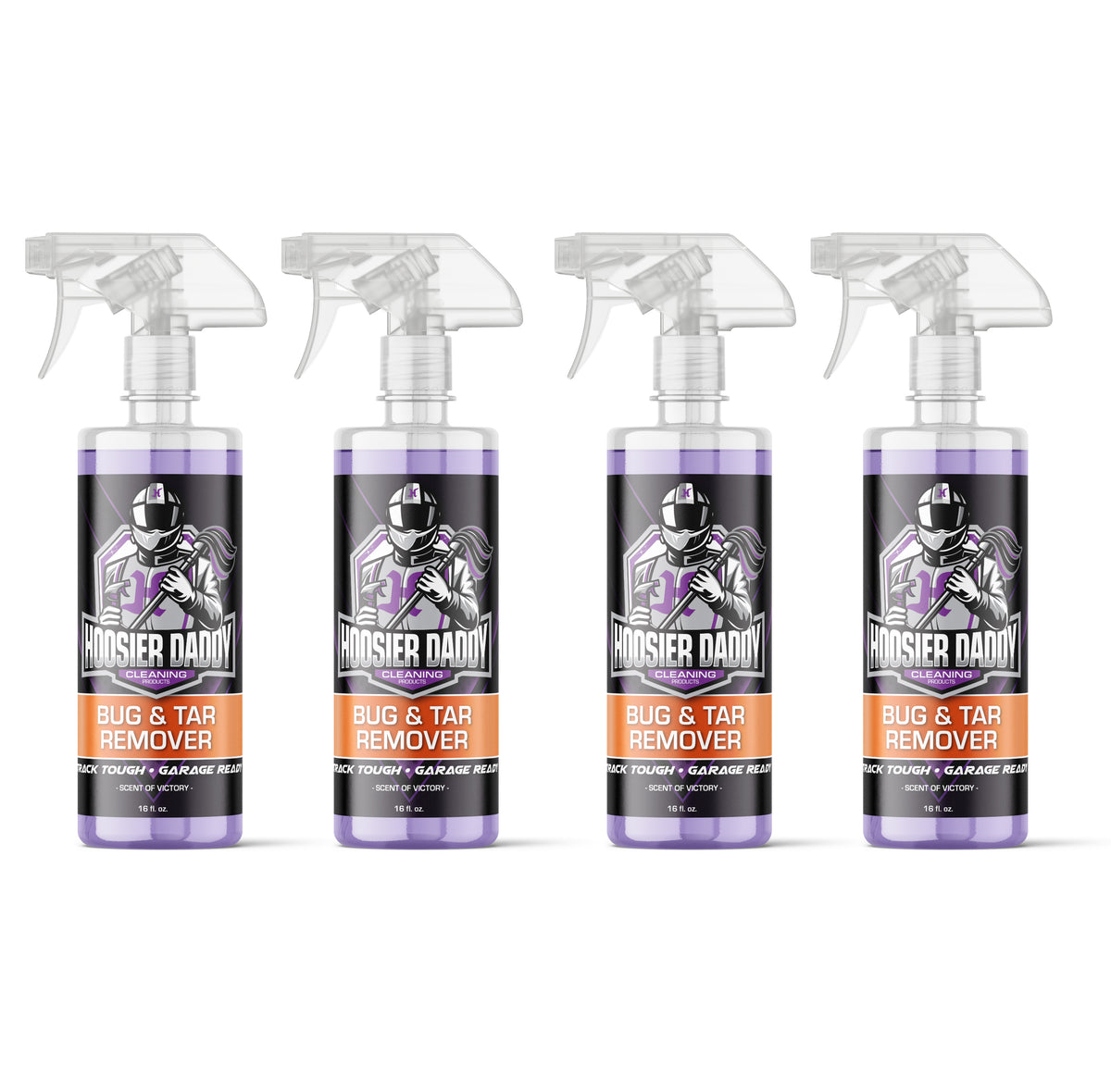 Hoosier Daddy 16oz Car Bug & Tar Remover - Fast-Acting Formula Dissolves Tough Bugs, Tar, & Sap - Easy Spray-On, Wipe-Off Solution for a Spotless Polished finish(4-Pack)