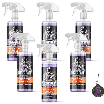 Hoosier Daddy 16oz Car Bug & Tar Remover - Fast-Acting Formula Dissolves Tough Bugs, Tar, & Sap - Easy Spray-On, Wipe-Off Solution for a Spotless Polished finish(6-Pack)