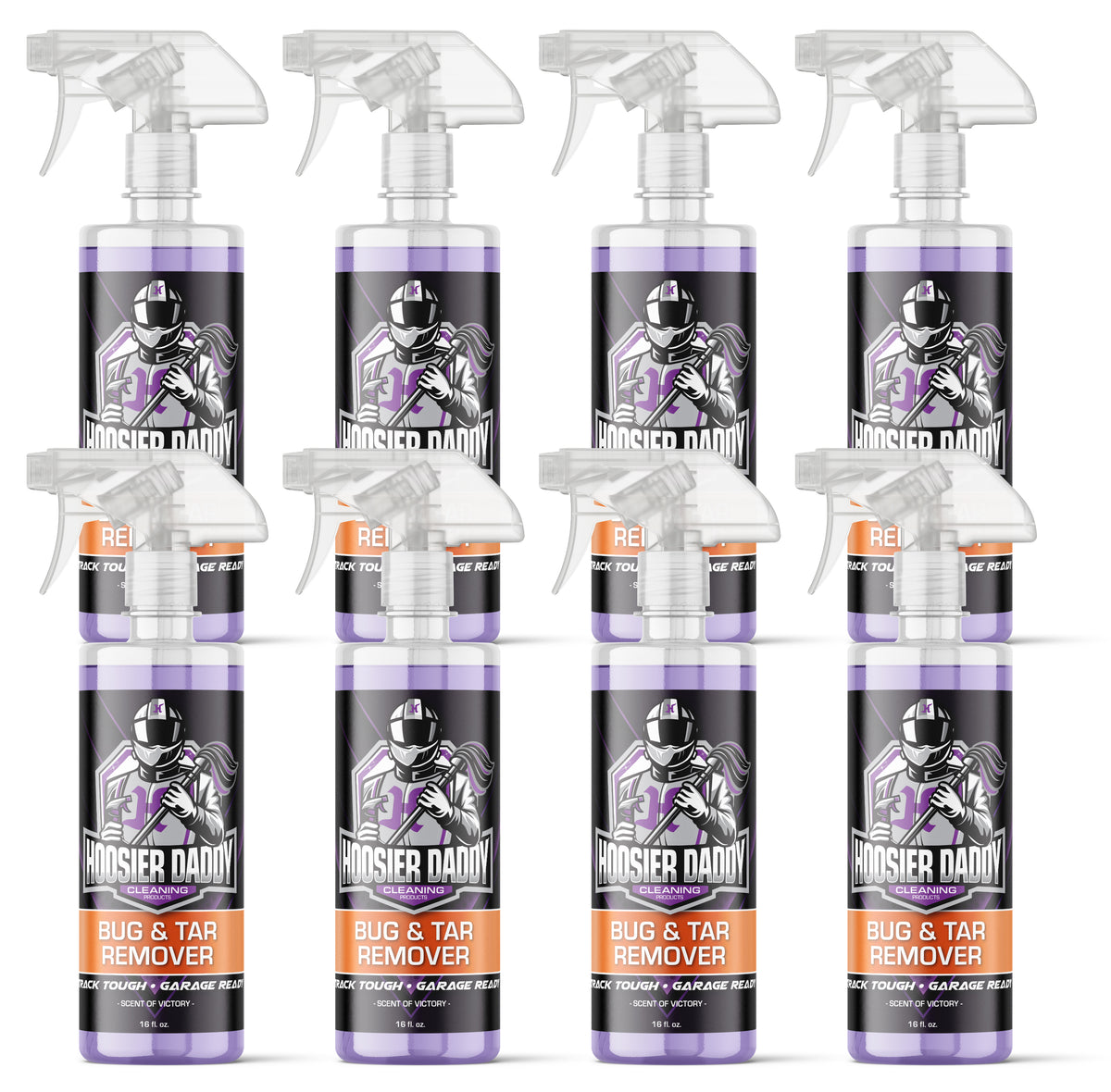 Hoosier Daddy 16oz Car Bug & Tar Remover - Fast-Acting Formula Dissolves Tough Bugs, Tar, & Sap - Easy Spray-On, Wipe-Off Solution for a Spotless Polished finish(8-Pack)