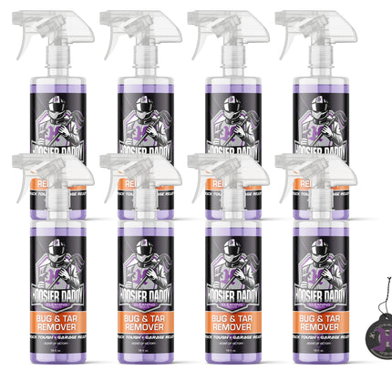 Hoosier Daddy 16oz Car Bug & Tar Remover - Fast-Acting Formula Dissolves Tough Bugs, Tar, & Sap - Easy Spray-On, Wipe-Off Solution for a Spotless Polished finish(8-Pack)
