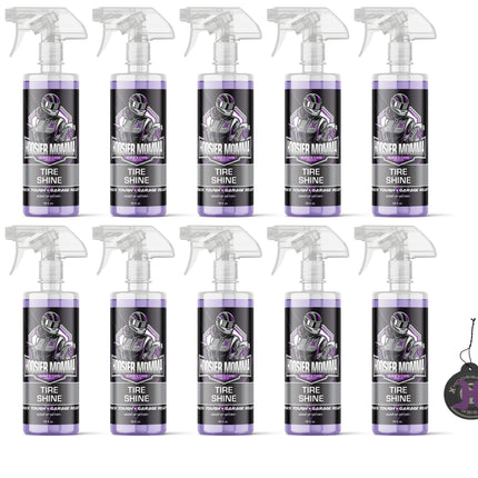 Hoosier Momma 16oz Car Tire Shine - Long-Lasting, High-Gloss Formula Enhances Tires with a Wet-Look Shine - Repels Dirt & Protects Rubber - Easy Spray-On for a Showroom Finish(10-Pack)