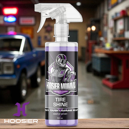 Hoosier Momma 16oz Car Tire Shine - Long-Lasting, High-Gloss Formula Enhances Tires with a Wet-Look Shine - Repels Dirt & Protects Rubber - Easy Spray-On for a Showroom Finish(10-Pack)