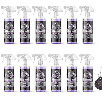 Hoosier Momma 16oz Car Tire Shine - Long-Lasting, High-Gloss Formula Enhances Tires with a Wet-Look Shine - Repels Dirt & Protects Rubber - Easy Spray-On for a Showroom Finish(12-Pack)