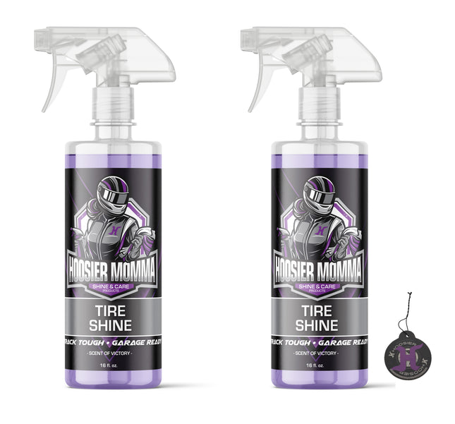 Hoosier Momma 16oz Car Tire Shine - Long-Lasting, High-Gloss Formula Enhances Tires with a Wet-Look Shine - Repels Dirt & Protects Rubber - Easy Spray-On for a Showroom Finish(2-Pack)