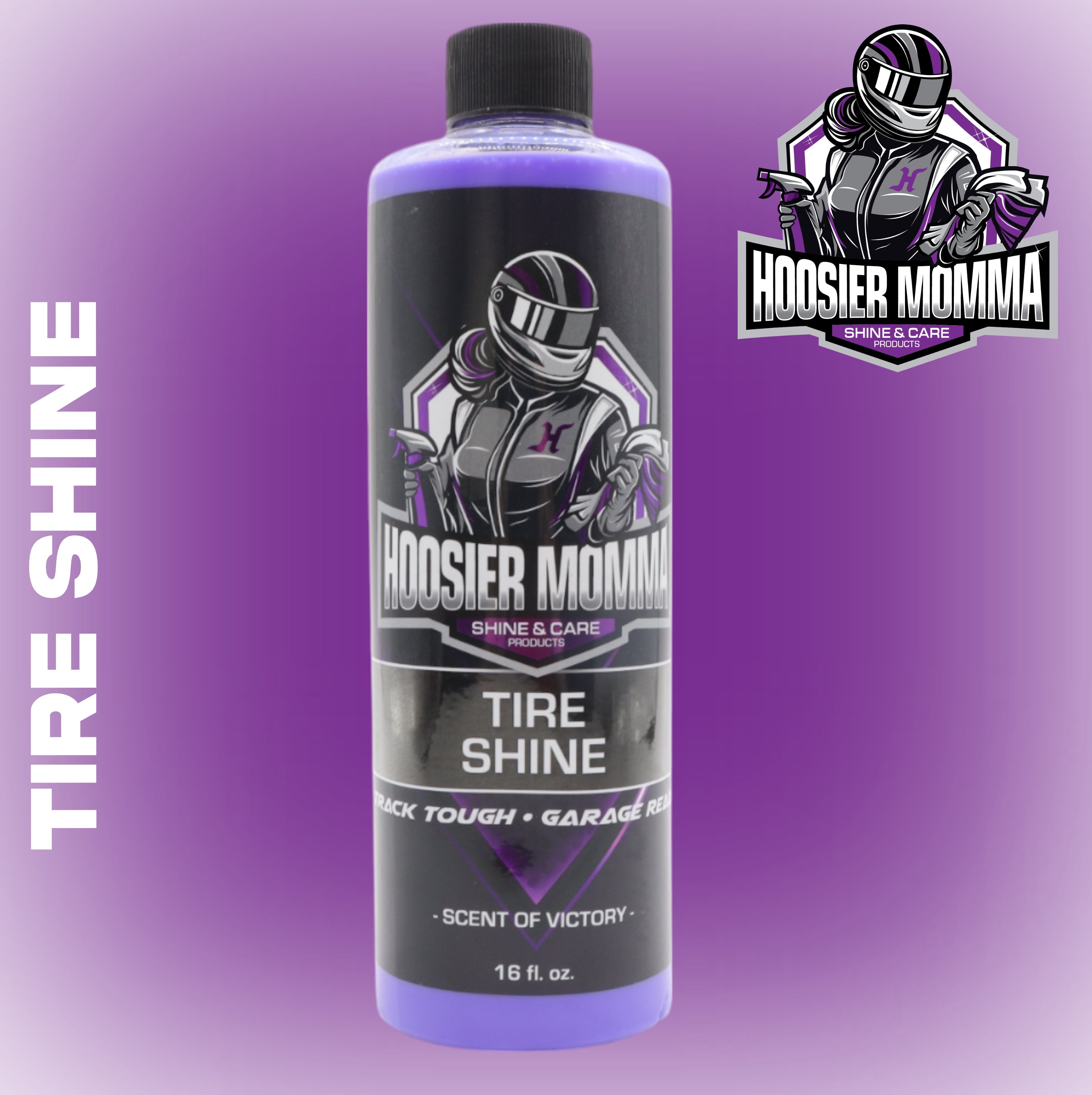 Hoosier Momma 16oz Car Tire Shine - Long-Lasting, High-Gloss Formula Enhances Tires with a Wet-Look Shine - Repels Dirt & Protects Rubber - Easy Spray-On for a Showroom Finish(5-Pack)