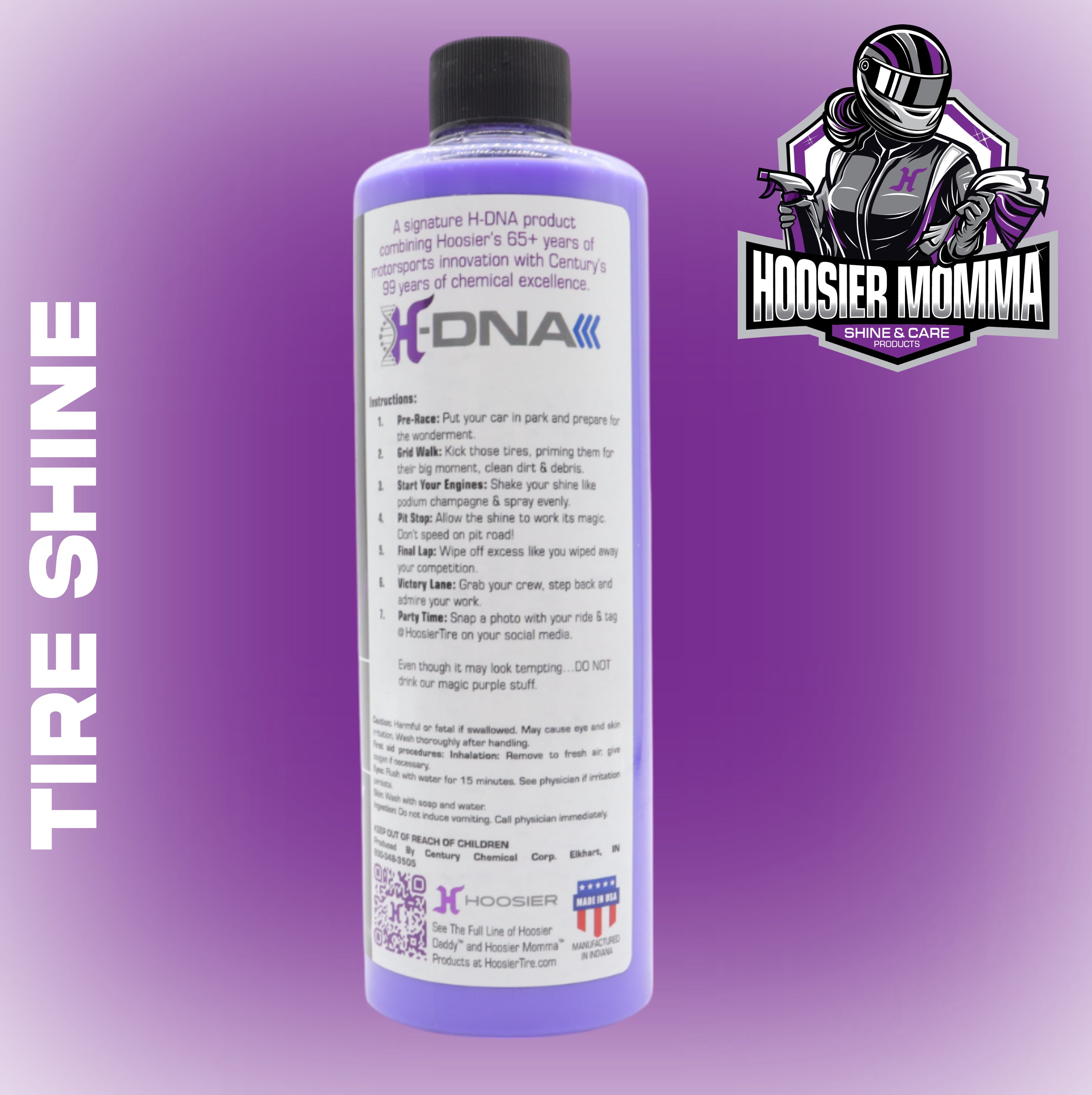 Hoosier Momma 16oz Car Tire Shine - Long-Lasting, High-Gloss Formula Enhances Tires with a Wet-Look Shine - Repels Dirt & Protects Rubber - Easy Spray-On for a Showroom Finish(5-Pack)