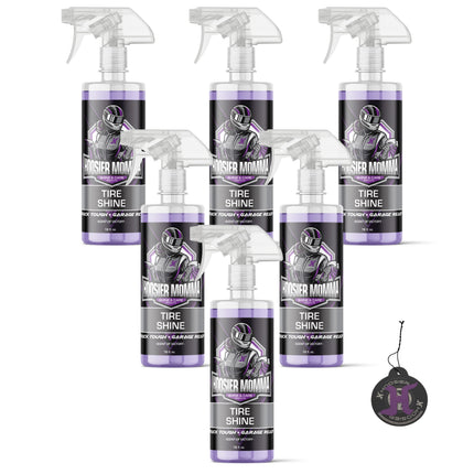 Hoosier Momma 16oz Car Tire Shine - Long-Lasting, High-Gloss Formula Enhances Tires with a Wet-Look Shine - Repels Dirt & Protects Rubber - Easy Spray-On for a Showroom Finish(6-Pack)
